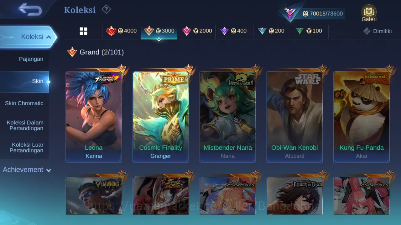 Mobile Legends: Bang Bang Accounts Hero 131 | skin 294 | kof karina | prime granger | image 9