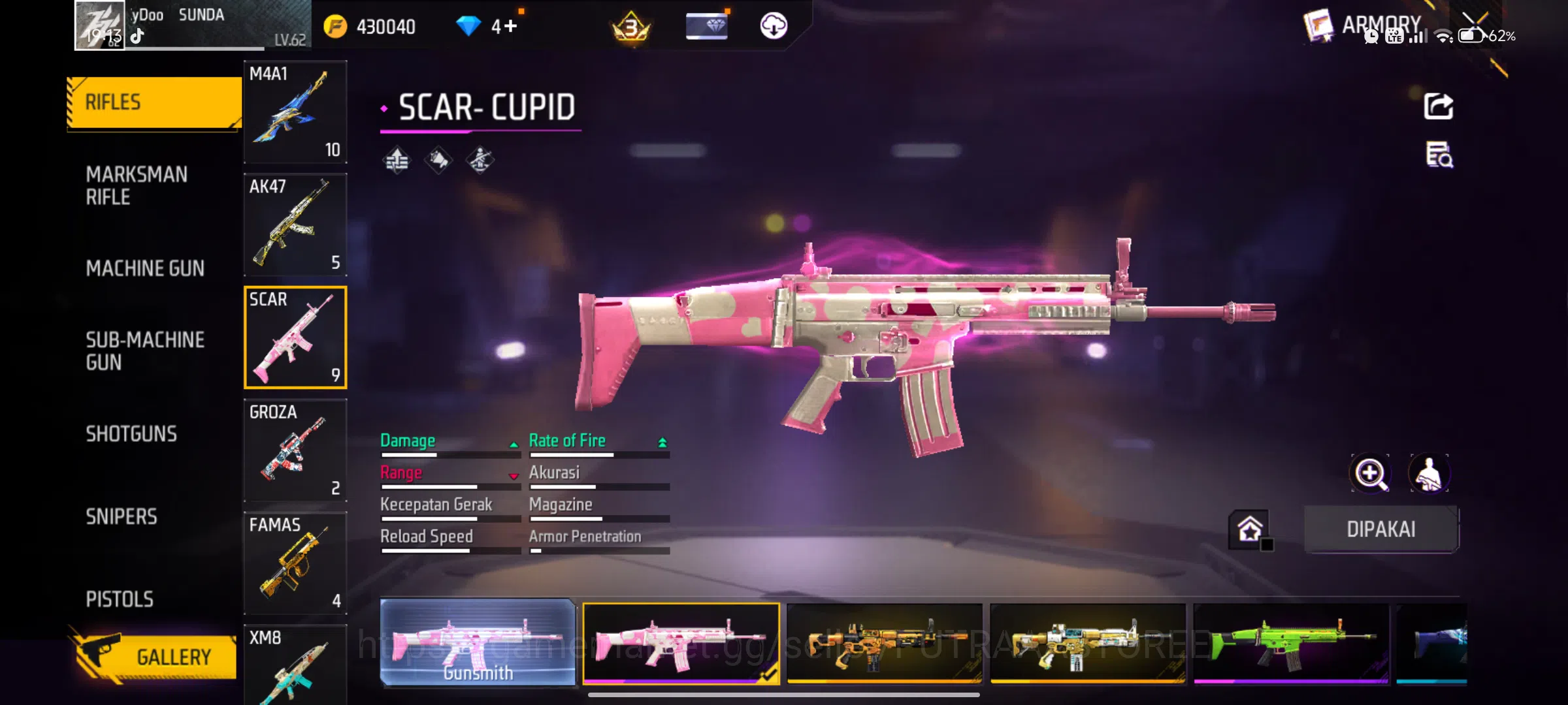 Free Fire Accounts Indonesia | M1887 mamba | scar cupid | katana spir image 17