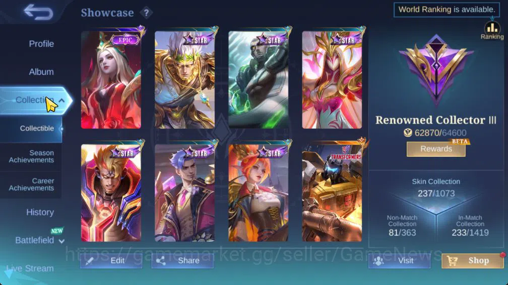 Mobile Legends: Bang Bang Accounts Hero 105|Skin 237|Granger Prime,Star Haya,LBox Zio image 3