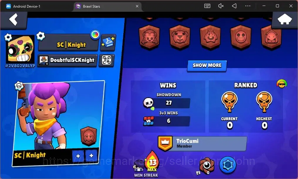 Brawl Stars Accounts Global |591 Trophy|13 Brawler|2 Max Hypercharge(Sh image 3