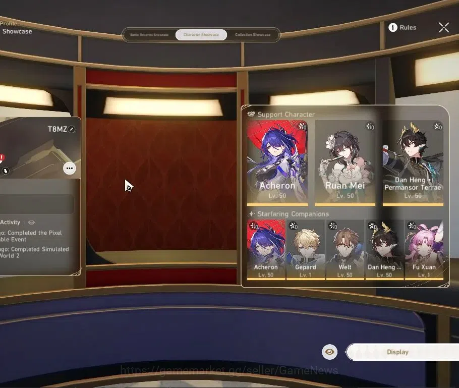 Honkai Star Rail Accounts Others Asia|TL 37|4 Limited|Rate On|Acheron,Ruan Mei,Danheng PT,Welt,Fu Xuan,Gepard Etc|Female 2