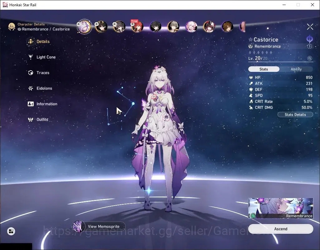 Honkai Star Rail Accounts Asia|TL 4|1 GCS|4 Limited|Castorice, Ruan Mei, Spa image 13