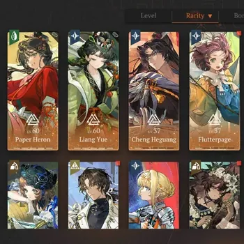 Reverse: 1999 Accounts Endgame Global|Lv 72|30 Unitone|30 SSR 5 Limited|The Twins P5,Paper Heron P5,Liang Yue P5,Rhiannon
