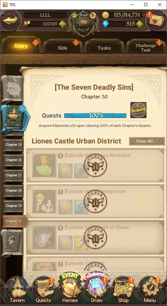 The Seven Deadly Sins: Grand Cross Accounts Others Global|4,891,880 Power | 515 Diamonds | Collab: Emilia, Rem, Ram 11