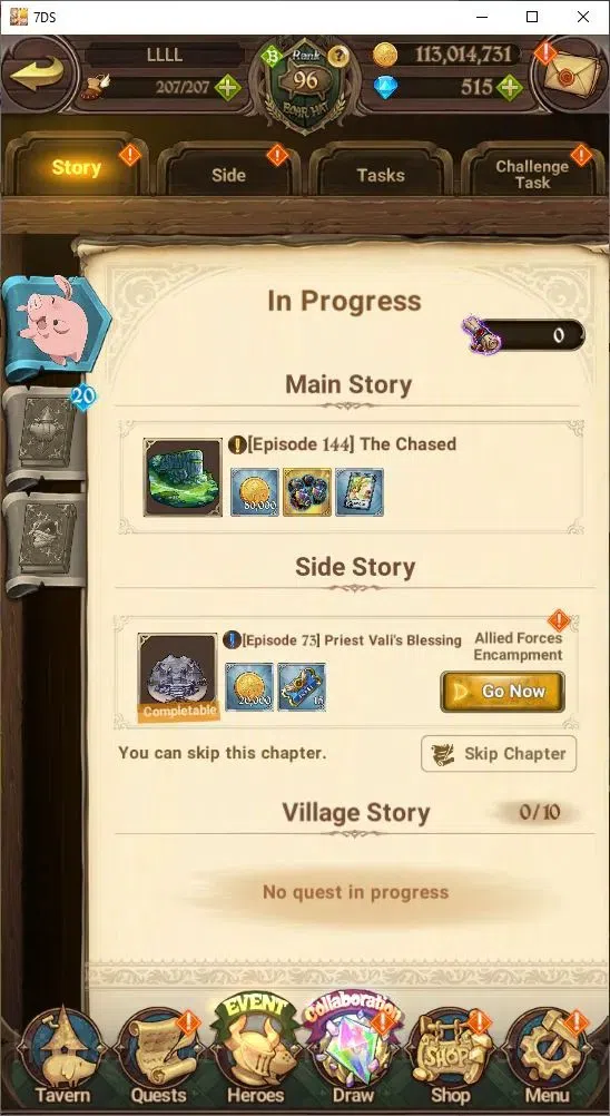 The Seven Deadly Sins: Grand Cross Accounts Others Global|4,891,880 Power | 515 Diamonds | Collab: Emilia, Rem, Ram 12