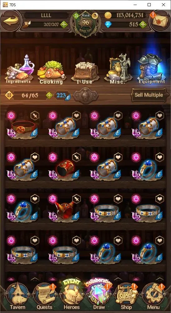 The Seven Deadly Sins: Grand Cross Accounts Others Global|4,891,880 Power | 515 Diamonds | Collab: Emilia, Rem, Ram 2
