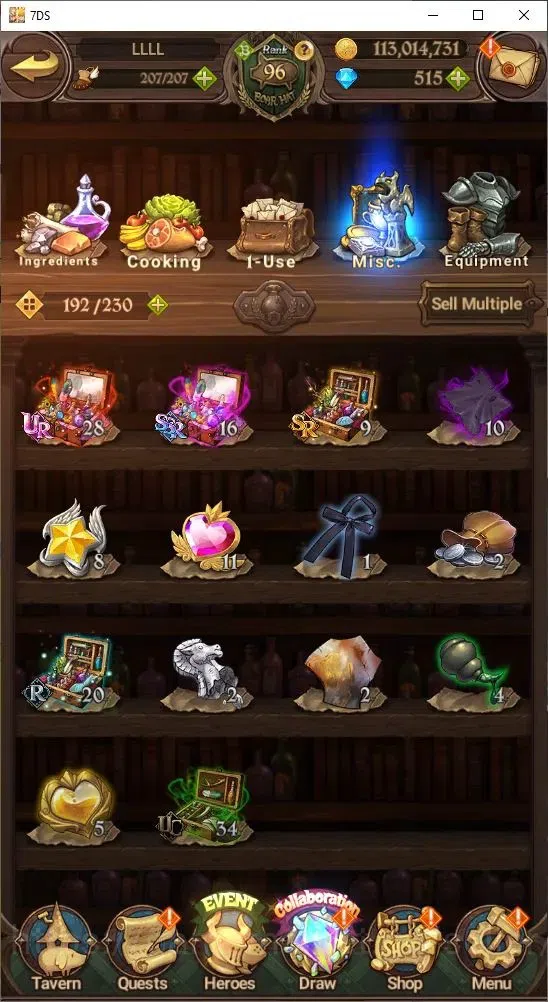 The Seven Deadly Sins: Grand Cross Accounts Others Global|4,891,880 Power | 515 Diamonds | Collab: Emilia, Rem, Ram 3