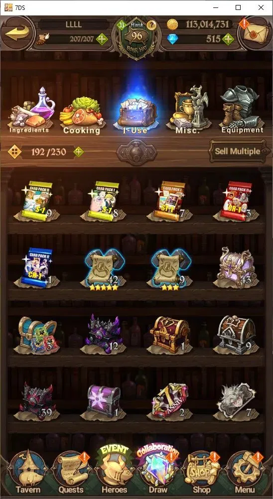 The Seven Deadly Sins: Grand Cross Accounts Others Global|4,891,880 Power | 515 Diamonds | Collab: Emilia, Rem, Ram 4