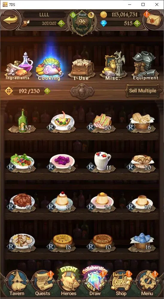 The Seven Deadly Sins: Grand Cross Accounts Others Global|4,891,880 Power | 515 Diamonds | Collab: Emilia, Rem, Ram 5