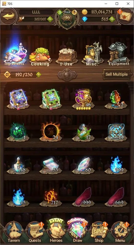 The Seven Deadly Sins: Grand Cross Accounts Others Global|4,891,880 Power | 515 Diamonds | Collab: Emilia, Rem, Ram 6