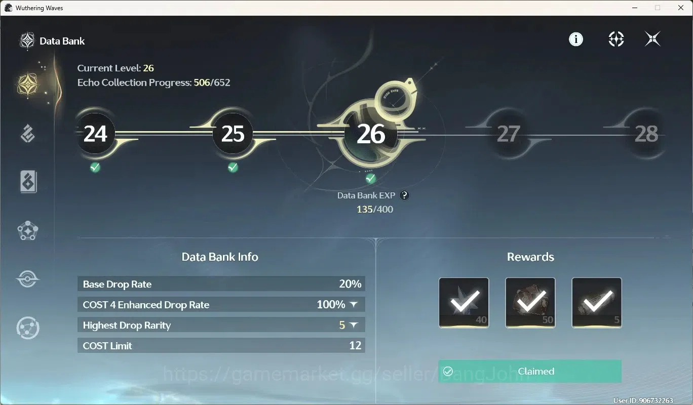 Wuthering Waves Accounts Starter SEA|UL 48|Rank 5|4 Char Limited [Lucy Rc2,Lucilla,Cartethyia]+Sign,Rebecca|Mc Male|TakeMail 12