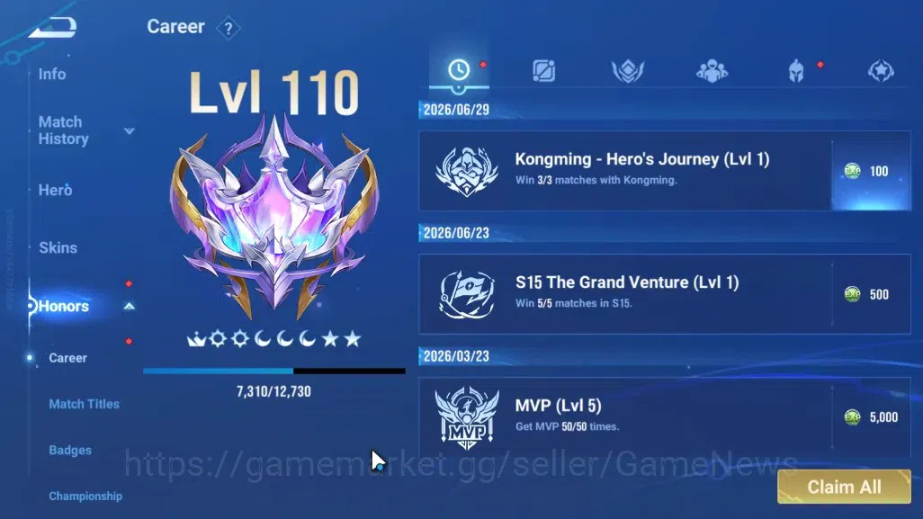 Honor of Kings Accounts Hero 112 Skin 128|1Precious,(Mozi)|2Legend(Yao,Sun image 7