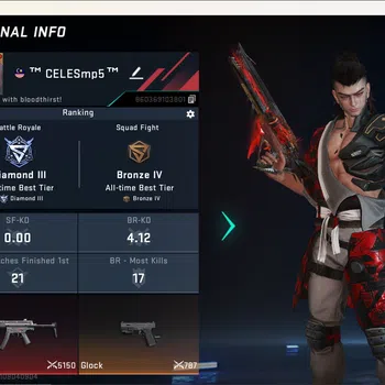 Blood Strike Accounts Others ASIA |1 Eternal Gun: MP5 - Bloodrift|Ultra Gun:Glock-Money Shot|4 Legendary Gun|Check SS BS2561B