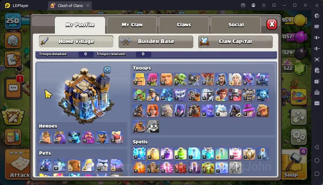 Clash of Clans Accounts High-End TH 18-BH 10|LVL250|BK100,AQ100,MP72,GW76,RC53,DD5|BM35,BC30|7 Legend skin & 11 Gold|Gem 1