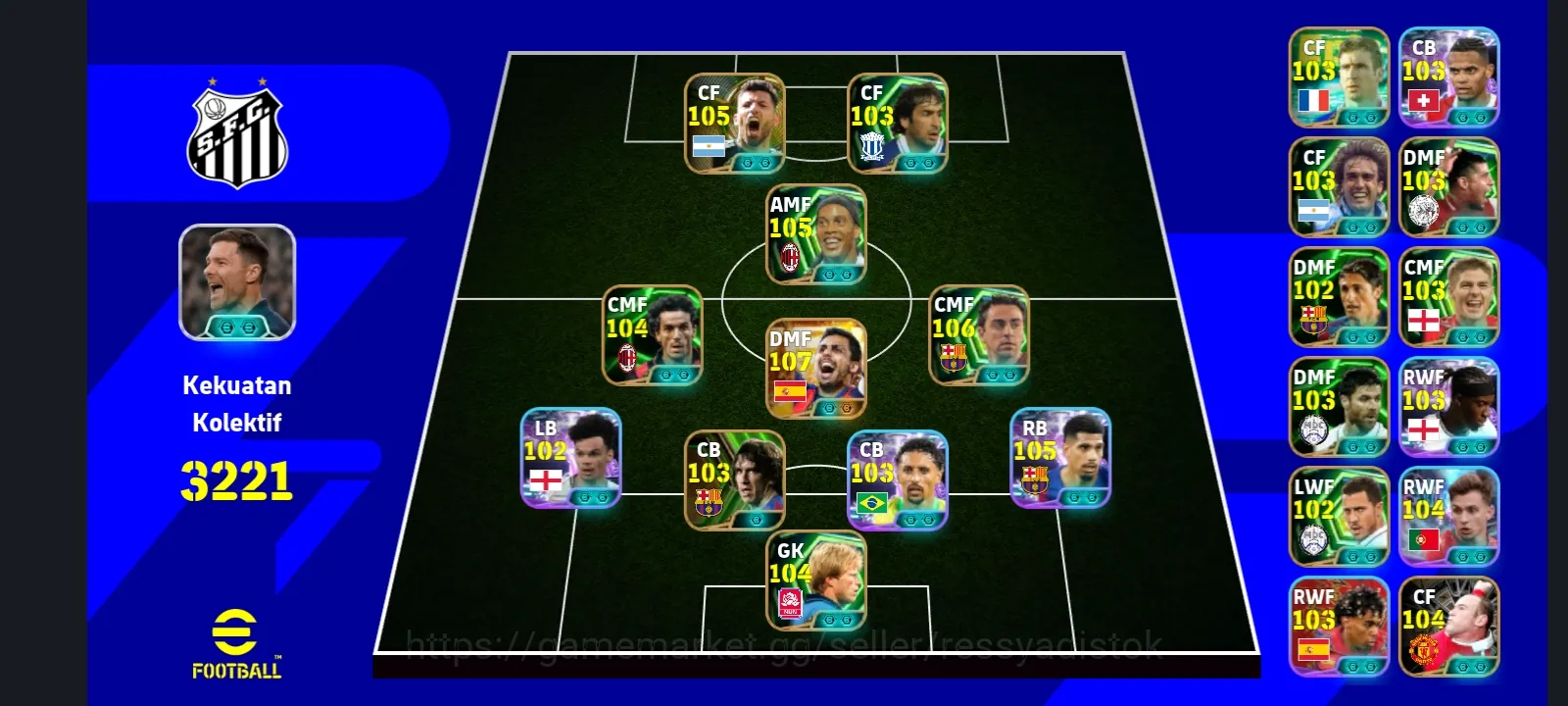 eFootball Accounts Legends & Iconic Players 4 MANAGER BOOSTER | COLECTIVE 3224+,BIGTIME RODRI x XAVI x KOUNDE x C PUYOL x 1