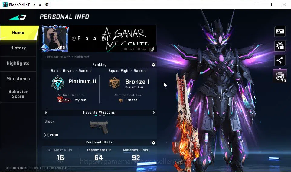 Blood Strike Accounts ASIA|ETERNAL[JET-COMET,M82-Pumpknight Lv2]|5 ULTRA image 2