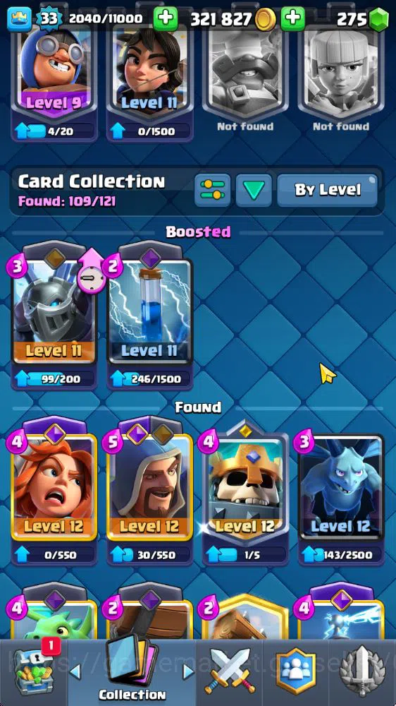 Clash Royale Accounts Starter Lvl 33|Trophy 6187|KTL 11|Card 109|6 Evo 1 Champ 17 Legend 33 Epic 30 Rare 29 Common|275 11