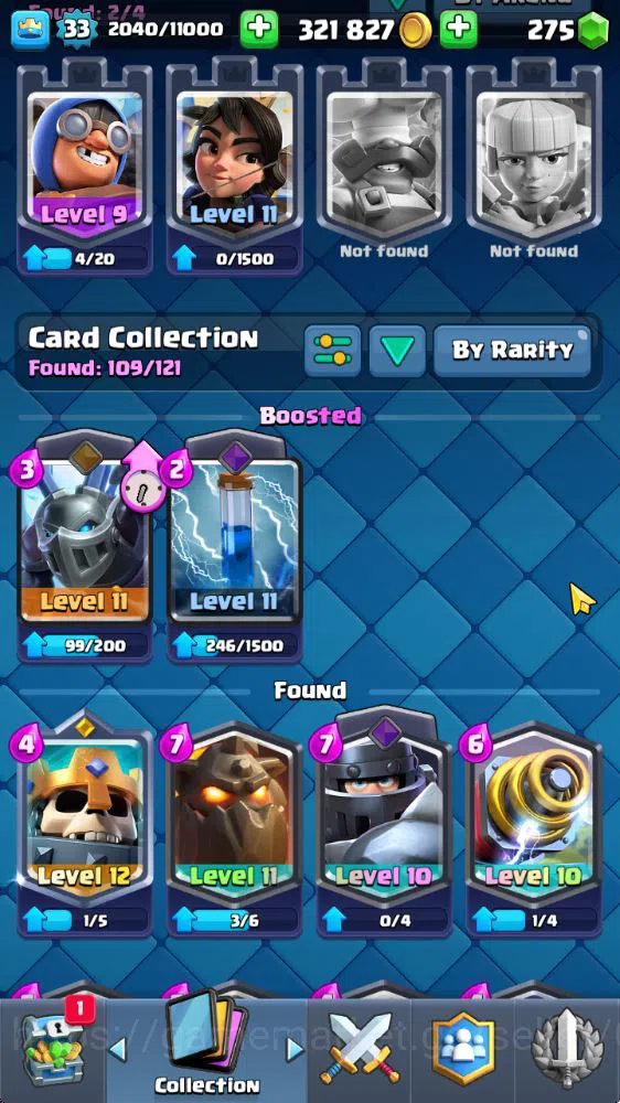 Clash Royale Accounts Starter Lvl 33|Trophy 6187|KTL 11|Card 109|6 Evo 1 Champ 17 Legend 33 Epic 30 Rare 29 Common|275 12