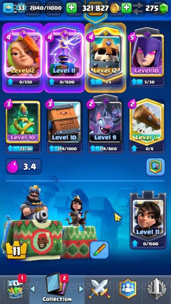 Clash Royale Accounts Starter Lvl 33|Trophy 6187|KTL 11|Card 109|6 Evo 1 Champ 17 Legend 33 Epic 30 Rare 29 Common|275 4