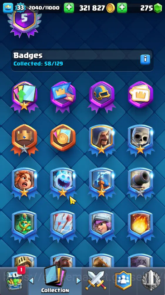 Clash Royale Accounts Starter Lvl 33|Trophy 6187|KTL 11|Card 109|6 Evo 1 Champ 17 Legend 33 Epic 30 Rare 29 Common|275 9
