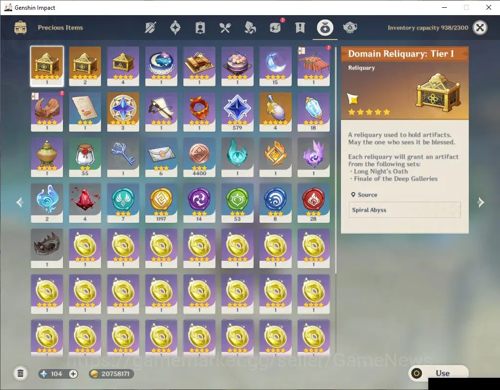 Genshin Impact Accounts ASIA|Endgame AR60|Lots of 5*Char|19 Limit+15(*5Wep image 17