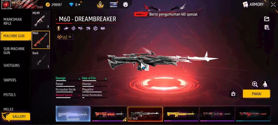 Free Fire Accounts Indonesia|M1887 Sterling Conqueror Lv7|XM8 Destiny image 6