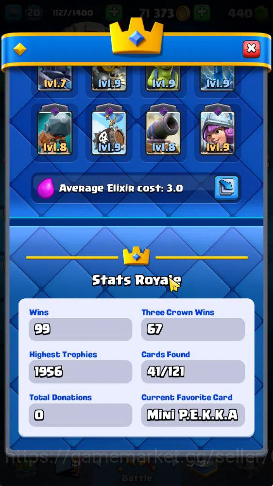 Clash Royale Accounts Starter Lvl 20|Fresh Starter|Trophy 1956|KTL 8|Card 41| 2 EVO 7 Epic, 17 Rare, 17 Common | 440 Gems 3