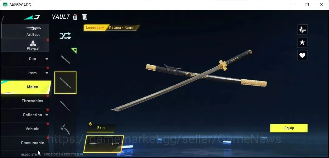 Blood Strike Accounts Rare Skin ASIA|ULTRA Meele Butterfly Knife Starfall+Katana Ronin|Ultra AR97 Bit Strike,FAL Argent|5 13