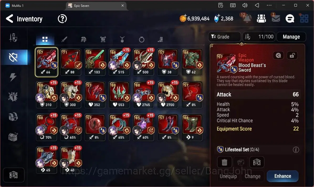 Epic Seven Accounts Starter Global Unverif | Starter |2 ML (Dragon Bride Senya, Salome)|PoH ON|SS 2,3K|Stigma 9,8K|Log 17