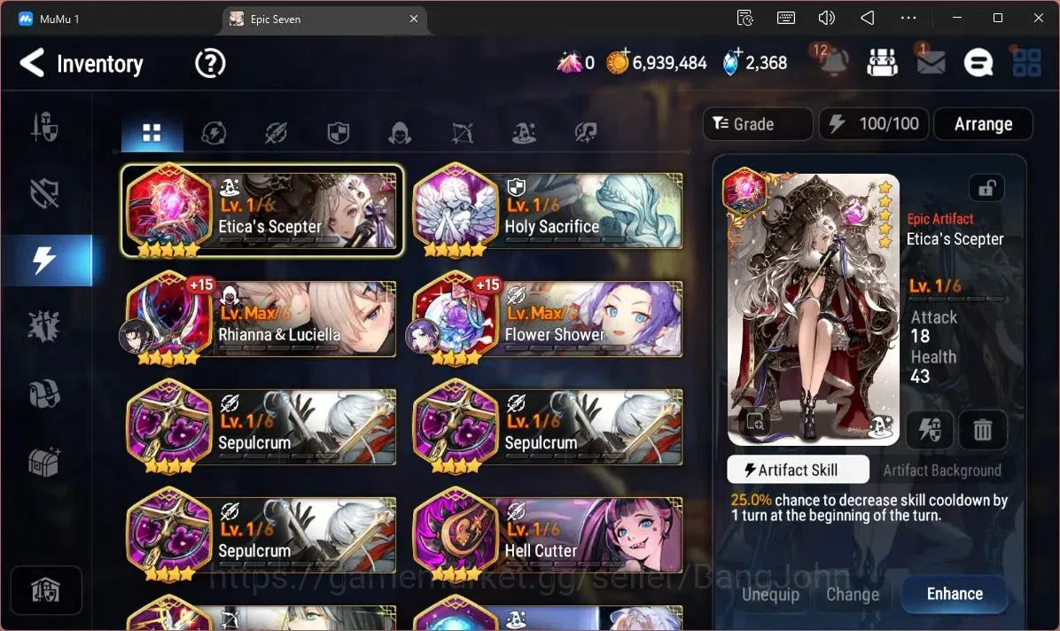 Epic Seven Accounts Starter Global Unverif | Starter |2 ML (Dragon Bride Senya, Salome)|PoH ON|SS 2,3K|Stigma 9,8K|Log 18