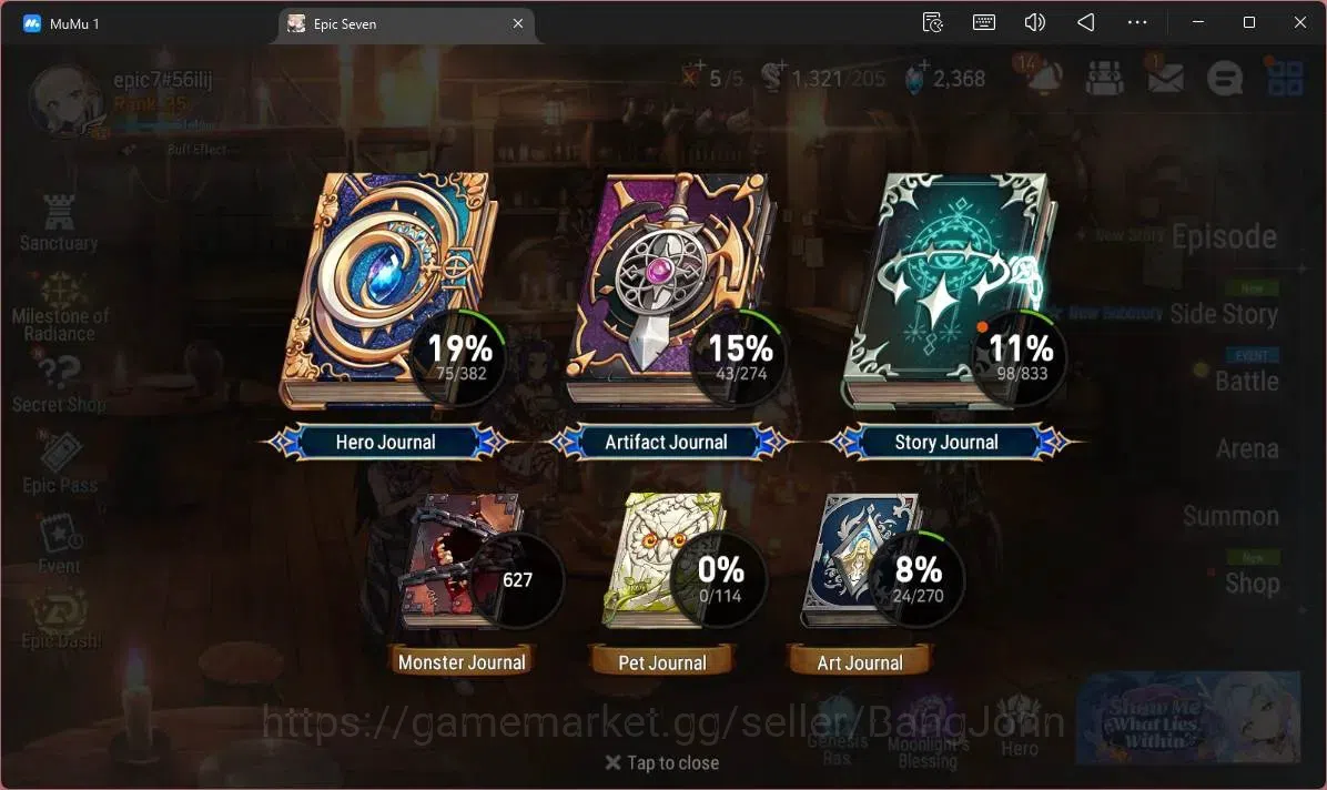 Epic Seven Accounts Starter Global Unverif | Starter |2 ML (Dragon Bride Senya, Salome)|PoH ON|SS 2,3K|Stigma 9,8K|Log 3