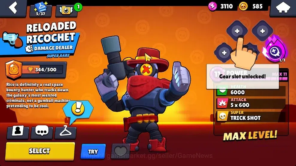Brawl Stars Accounts 1004 Trophy|15 Brawlers 3 Max Lv [Gus,Rico,Shelly]Myth Mortis|1 Epic Skins [Dr Edgar]|3 Buffies|CN 14