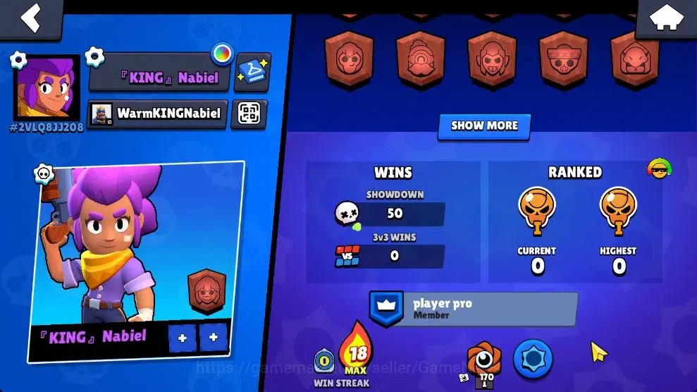 Brawl Stars Accounts 1004 Trophy|15 Brawlers 3 Max Lv [Gus,Rico,Shelly]Myth Mortis|1 Epic Skins [Dr Edgar]|3 Buffies|CN 3