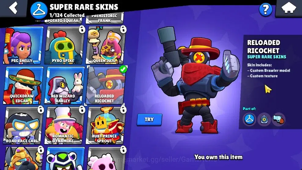Brawl Stars Accounts 1004 Trophy|15 Brawlers 3 Max Lv [Gus,Rico,Shelly]Myth Mortis|1 Epic Skins [Dr Edgar]|3 Buffies|CN 8