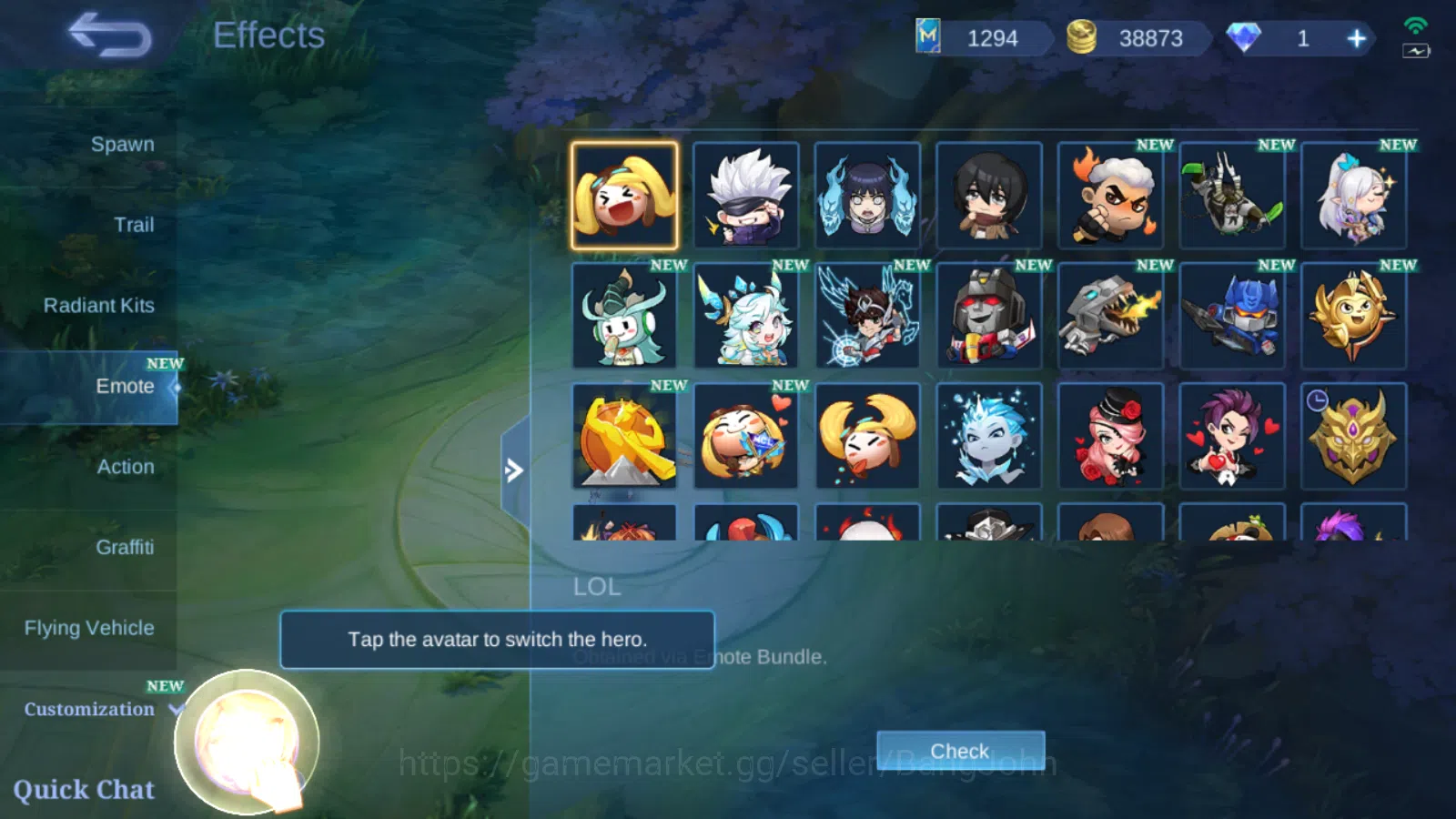 Mobile Legends: Bang Bang Accounts Others Hero 131 | Skin 240 | Recall Epic Biru / Tas tas | Zodiac Lancelot | Transformers 13