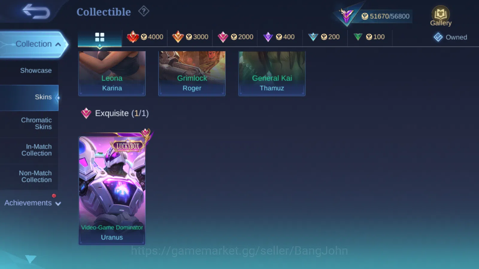 Mobile Legends: Bang Bang Accounts Others Hero 131 | Skin 240 | Recall Epic Biru / Tas tas | Zodiac Lancelot | Transformers 6