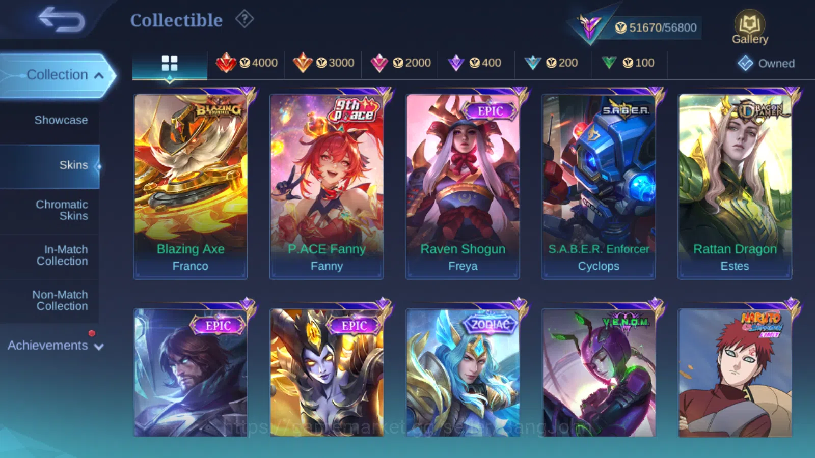 Mobile Legends: Bang Bang Accounts Others Hero 131 | Skin 240 | Recall Epic Biru / Tas tas | Zodiac Lancelot | Transformers 7