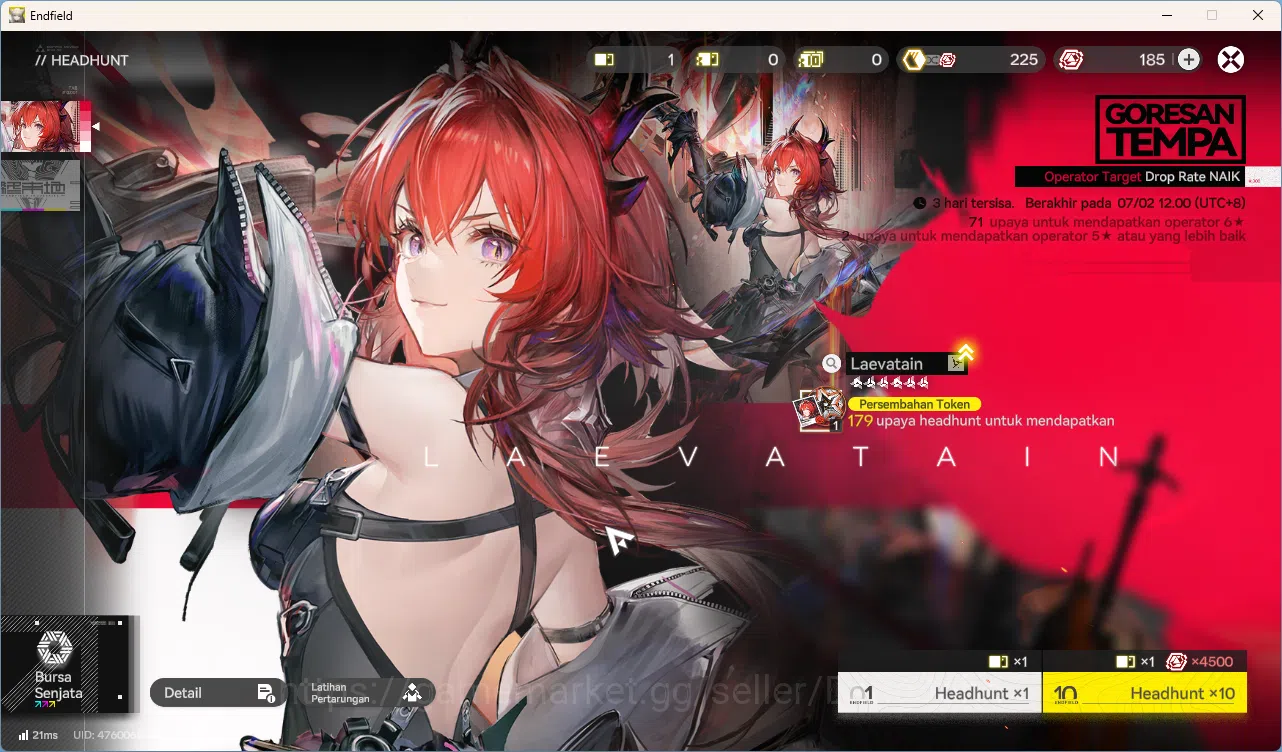 Arknights: Endfield Accounts Mid Game | Asia | Laevatain + Sign | Gilberta | Last Rite | Pogranichnik | Ardelia | Weapon 14