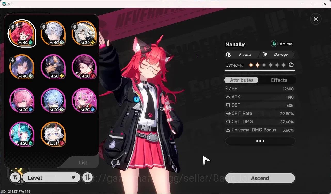 Neverness to Everness Accounts SEA | Lv 25 | 2 SSR (Nanally,Daffodill) + 4 SR | MC Female | TakeMail Check SS NTE188B 11