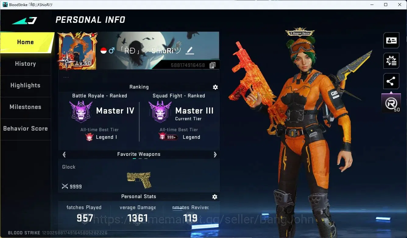 Blood Strike Accounts ASIA | 1 ETERNAL: Desert Eagle | 1 ULTRA MELEE: On image 1