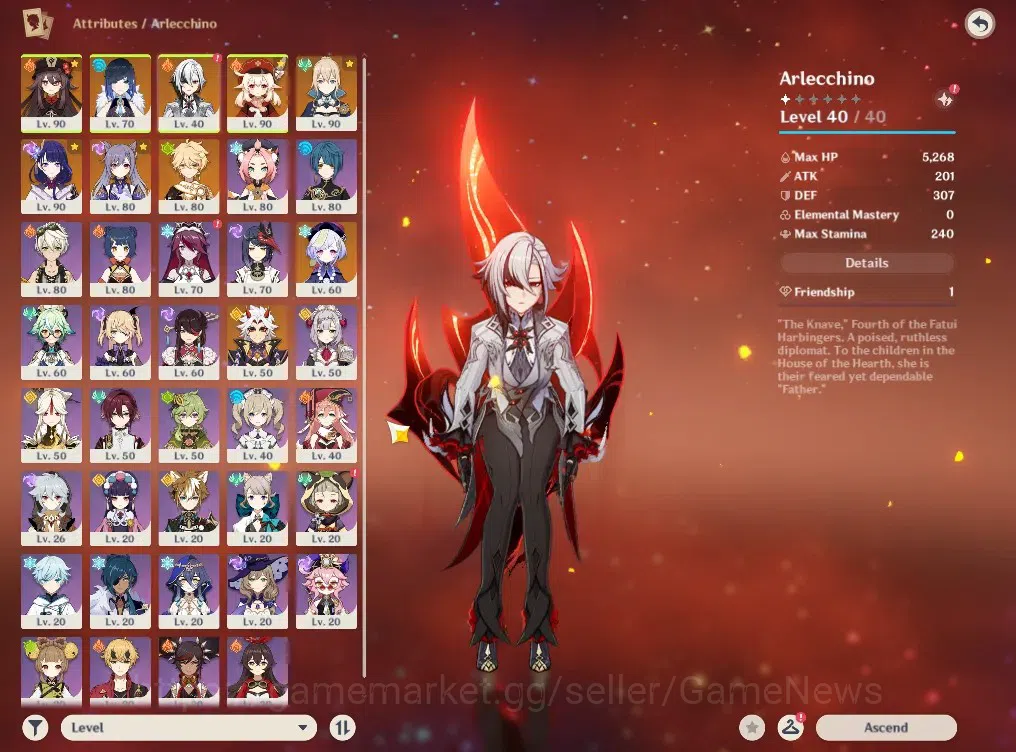 Genshin Impact Accounts ASIA|AR 55|6 Limited+2(*5Weapon)|Arlecchino,Raiden image 3