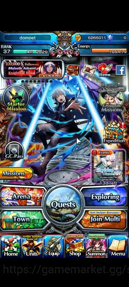 Grand Summoners Accounts Mid-Game Global | Rank 37 | 2 Ascend (Demon Lord Rimuru, Demon Lord Vox) Lpot 50 |Check SS|(GS2600) 1