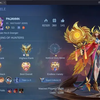 Mobile Legends: Bang Bang Accounts Collector Global |Hero 88|Skin 133|Expert|Sanrio Floryn|CC Natalia,Pharsa|Valentine