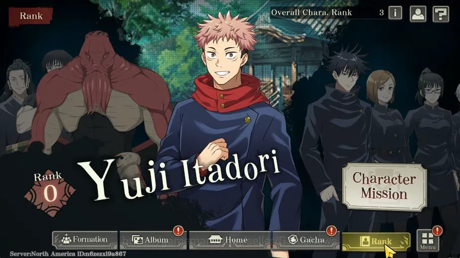 Jujutsu Kaisen: Phantom Parade Accounts NA | Starter 5 SSR Gojo, Toge, Panda, Yuji, Nobara image 3