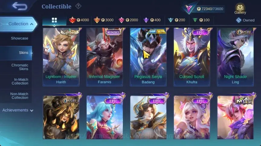 Mobile Legends: Bang Bang Accounts Hero 124|Skin 244|High Glory 70|Aspirants Guinever image 11
