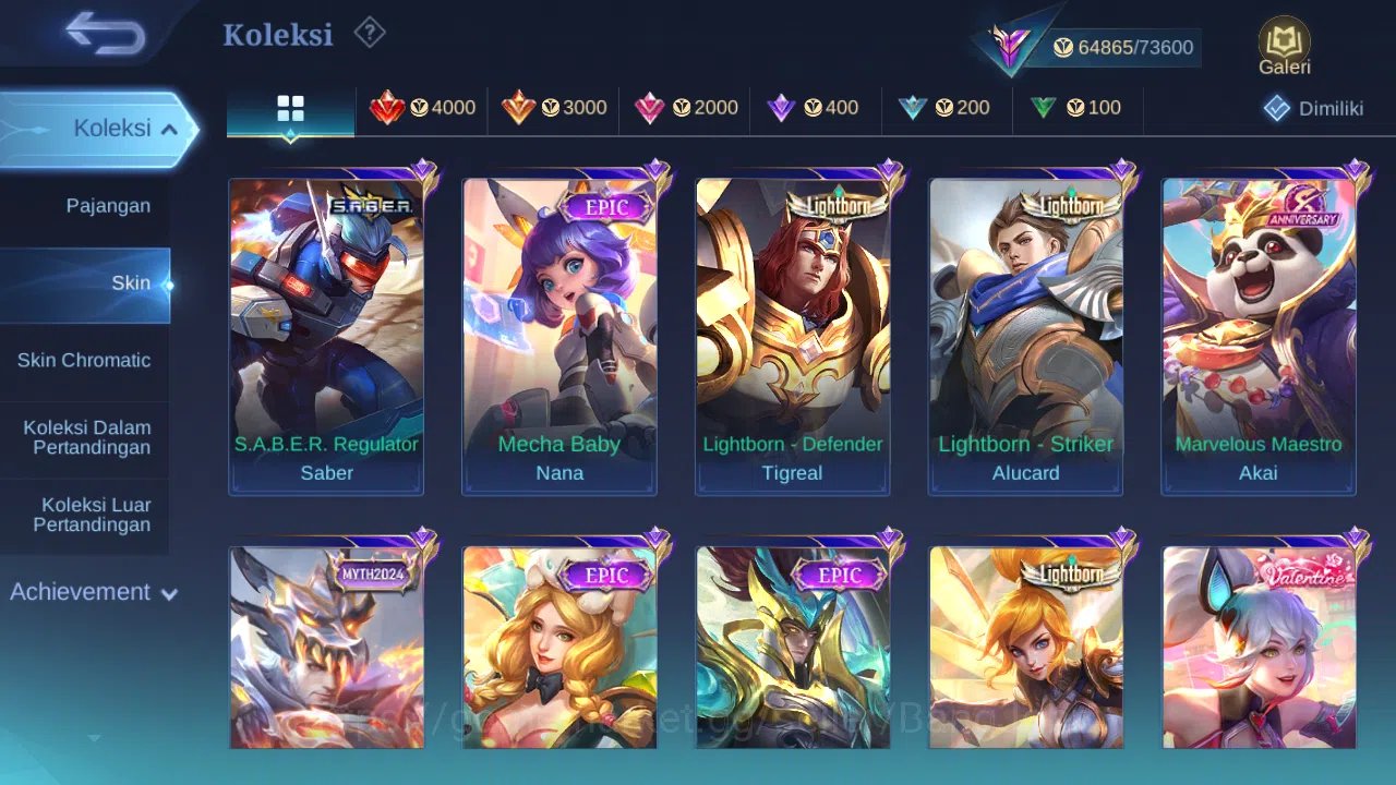 Mobile Legends: Bang Bang Accounts Others Hero 120 Skin 275 | KOF Karina | Luckybox Lunox, Gatot | Zodiac Lunox | Epic 4