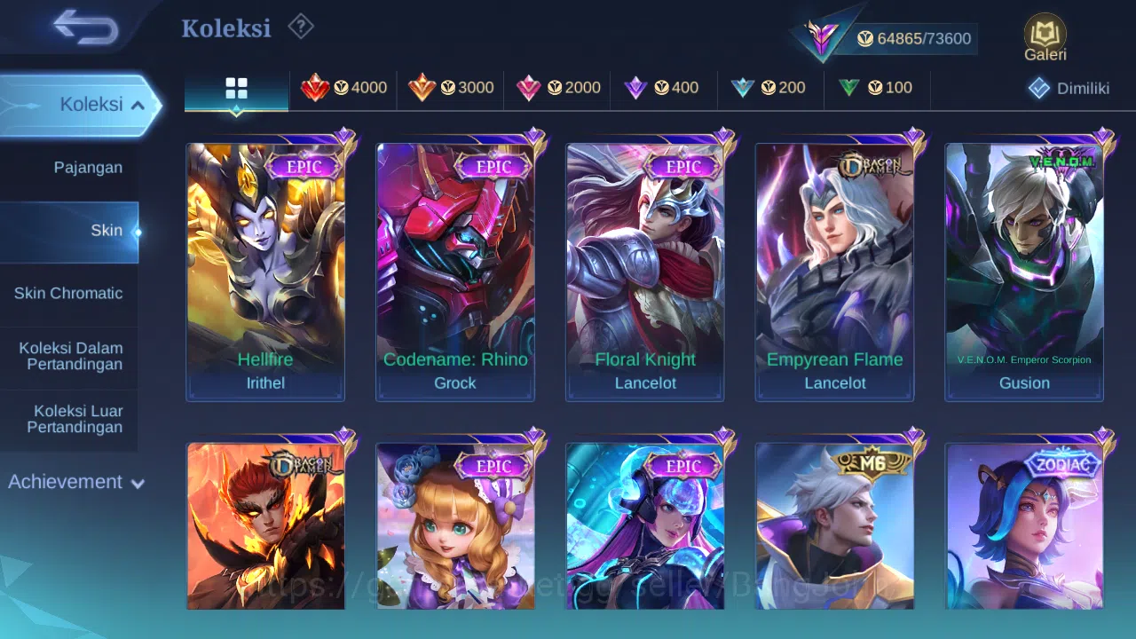 Mobile Legends: Bang Bang Accounts Others Hero 120 Skin 275 | KOF Karina | Luckybox Lunox, Gatot | Zodiac Lunox | Epic 8