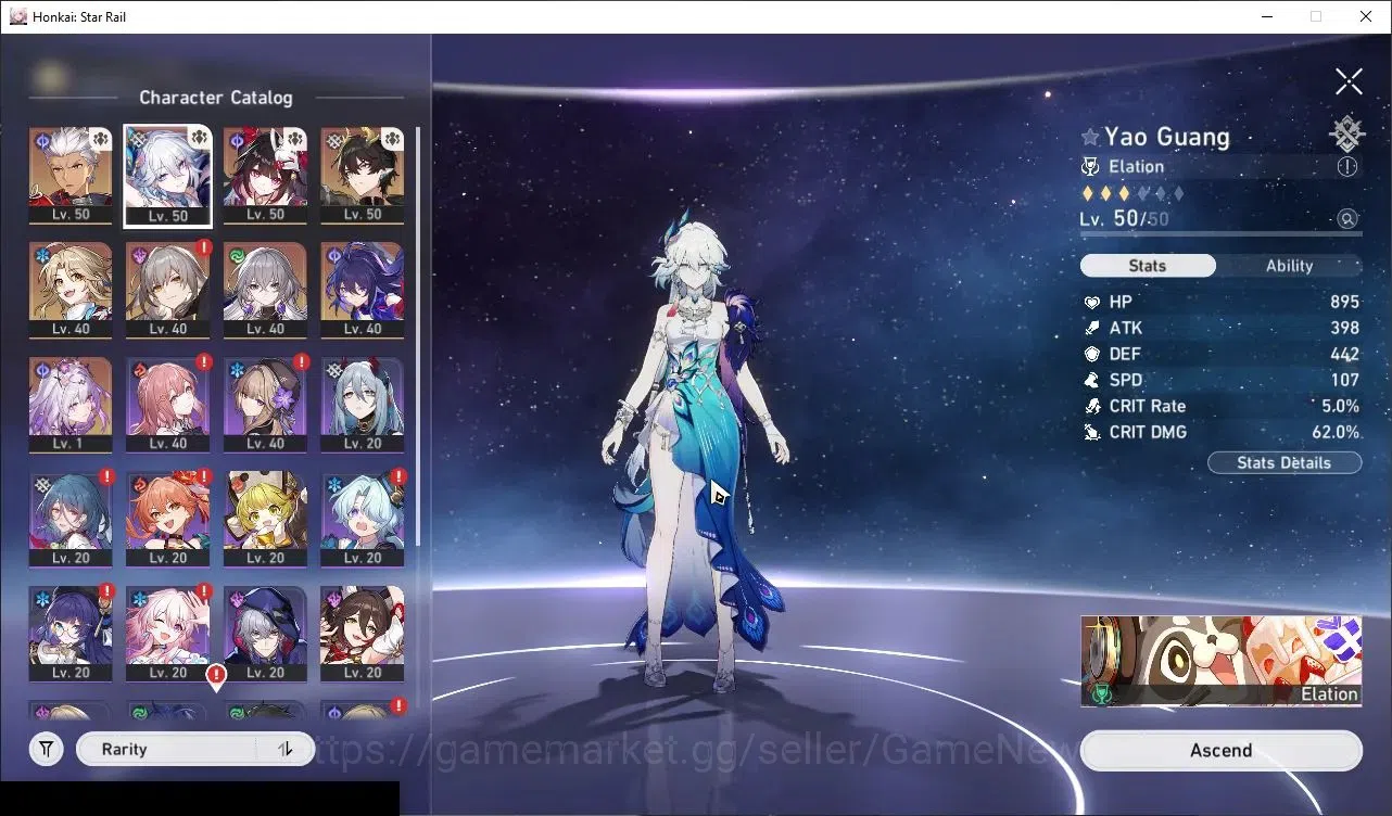 Honkai Star Rail Accounts Others ASIA|3 GC|TL 40|6 Limited| Castorice,Archer,Yao Guang,Sparkle,DH Terrae,Seele +2 STD 1