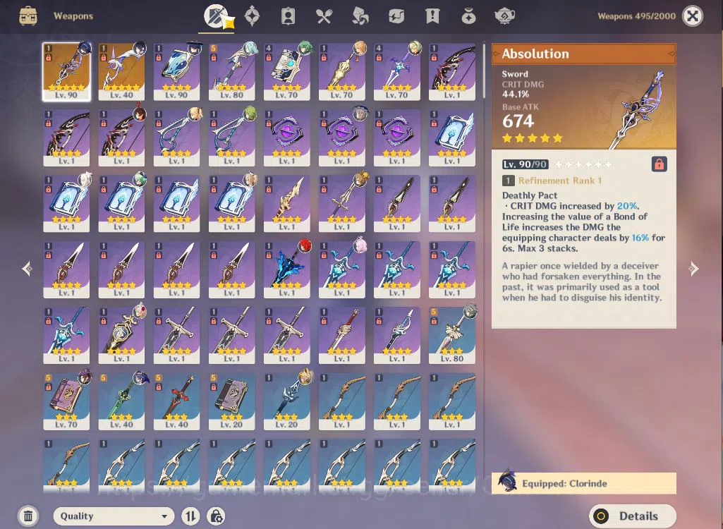 Genshin Impact Accounts ASIA|AR 55|5 Limited +2(*5Weapon)|Clorinde+Sign,Al image 10