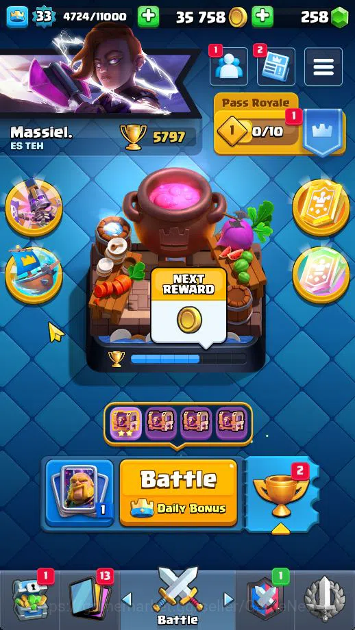 Clash Royale Midgame Lv 33|Trophy 5797|KTL 11|Limited Skin|Card 103| 1  image 1